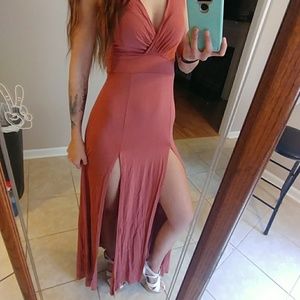 Salmon maxi dress